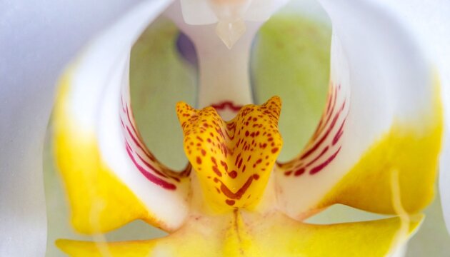 Close up of a white orchid flower