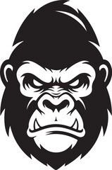 Obraz premium Angry Gorilla Face Closeup Vector Illustration