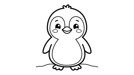 Cute Cartoon Penguin Character Design. © Siwit