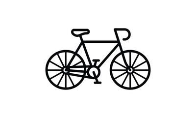 Fototapeta premium Bicycle logo design. With flat black lines, simple and modern.