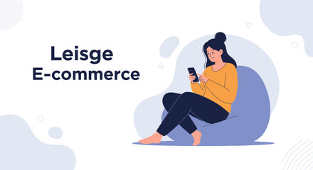 Obraz premium Woman using smartphone for e-commerce, online shopping, modern lifestyle