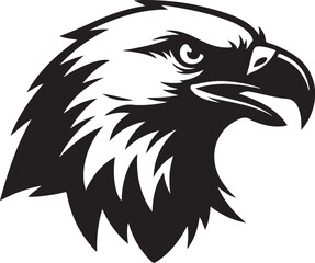 Fototapeta premium Black and White Eagle Head Illustration with Sharp Details