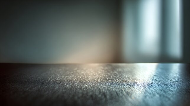 Empty tabletop as the main subject conveying the starting point of creation, abstract background fading into soft gradients, controlled lighting with soft highlights enhancing focus, top-down shot wit