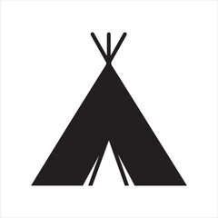 teepee tent black silhouette vector, camping teepee icon vector © Sonda
