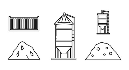 Industrial grain storage facility structures. © Aan