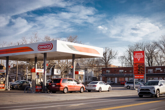 Conoco gas station in Philadelphia, Pennsylvania, USA, March 31, 2025.