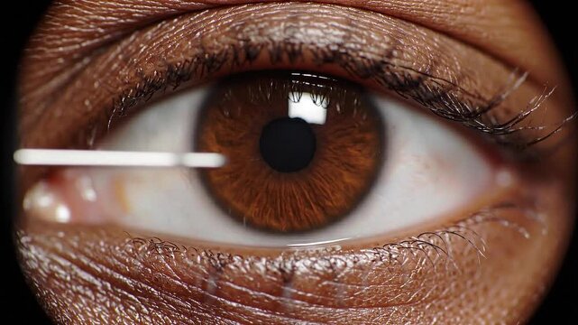 Realistic Ophthalmology Pupil Dilation Test with Ultra Clarity and Shallow Depth of Field