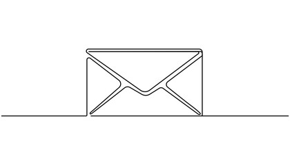 Continuous one line drawing Envelope icon, email symbol, mail vector, communication sign © ANJALI