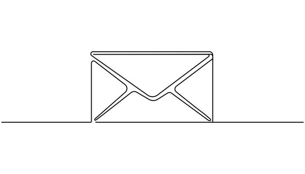 Continuous one line drawing Envelope icon, email symbol, mail vector, communication sign