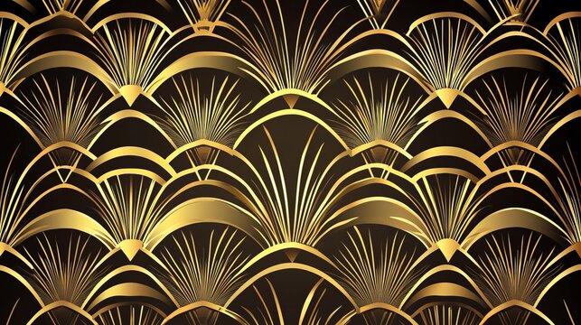 Luxury golden art deco wallpaper vintage invitation background texture