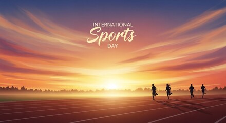Sunset beach runners International Sports Day