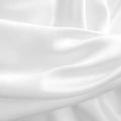 Fototapeta premium Close up of rippled white fabric texture background. Wrinkled cloth