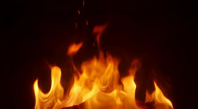 Burning embers and dancing flames create a mesmerizing visual display