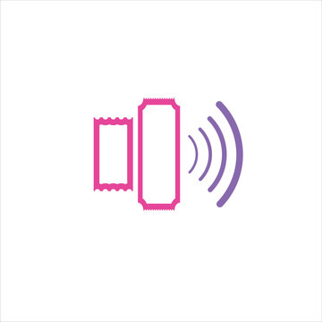 Contactless Payment NFC Icon Illustration &ndash; Wireless Tap to Pay Symbol in Minimal Flat Design