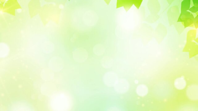 Fresh Green Leaves and Sunlight Bokeh Abstract Background