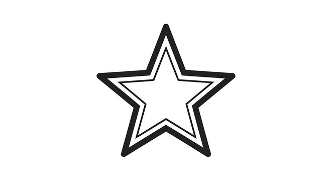 Black outlined star shape with white interior symbol