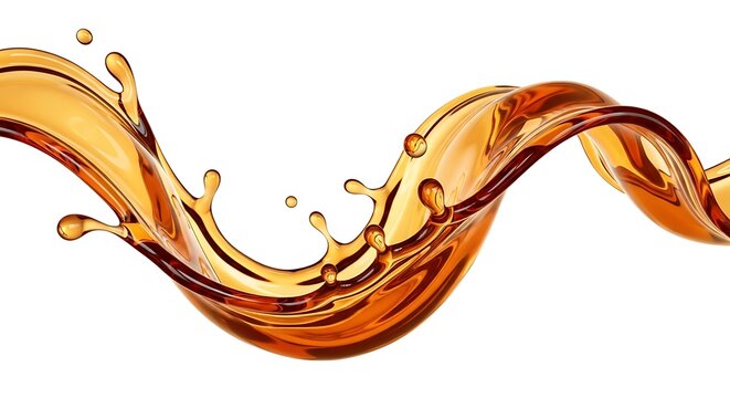 Golden liquid wave splashing fluid