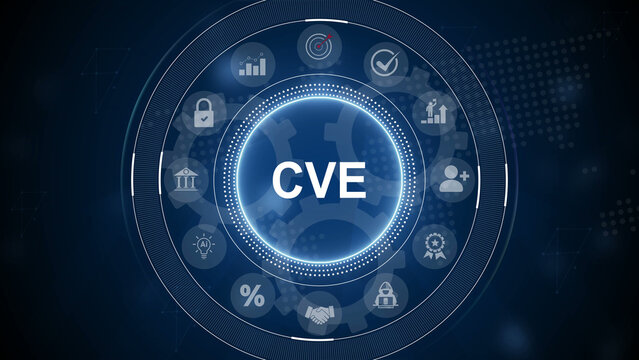 CVE acronym. Common vulnerabilities and exposures concept, business, modern technology, internet and social media icons. Motion graphics of icon symbol background