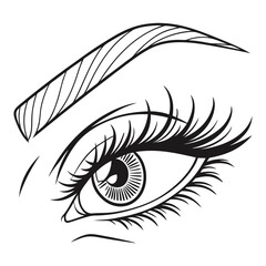 Fototapeta premium Minimal Female Eye Illustration 1