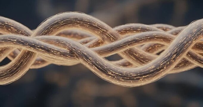 Twisted Rope Fiber Closeup Macro Shot.