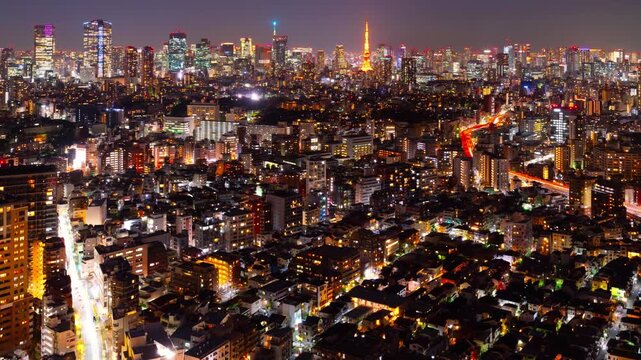 キラキラきらめく東京夜景タイムラプス