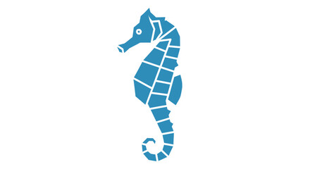 Blue Seahorse Silhouette on White Background © Anisah