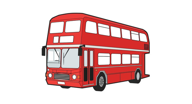 Classic Red Double Decker Bus Vector Illustration