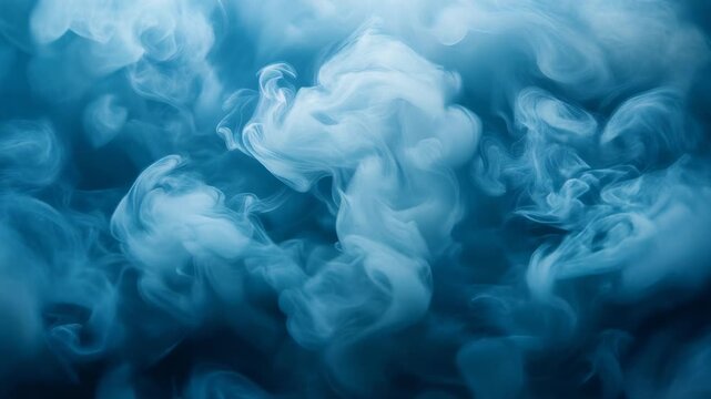 An abstract, swirling display of dense blue smoke.  It mimics a celestial, ethereal, gaseous nebula