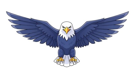 Fototapeta premium eagle with flag of usa