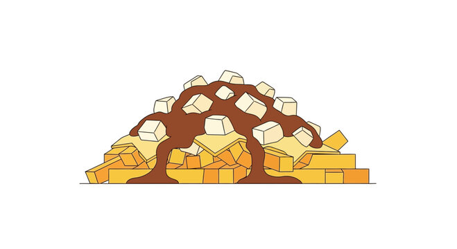 Delicious Poutine Illustration - French Fries, Cheese Curds, Gravy