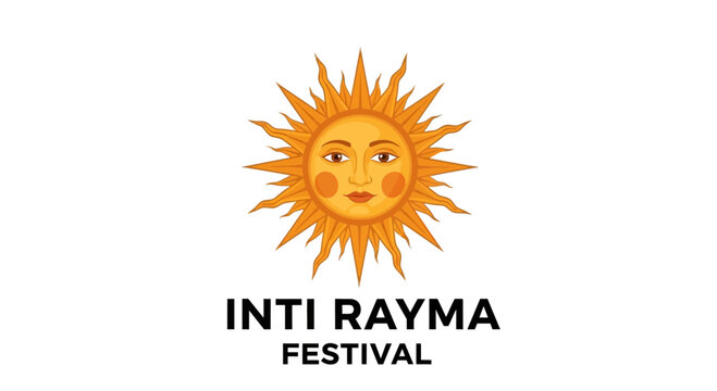 Inti Raymi Festival Logo - Sun Deity Symbol, Peruvian Celebration