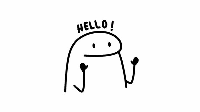 short animation featuring a black and white meme character