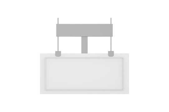 Double Side LCD Display Android Media Player Hanging Advertising Screen Retail Digital Board. 3d illustration