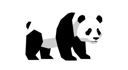 Stylized Panda Bear Illustration - Geometric Design © Anisah