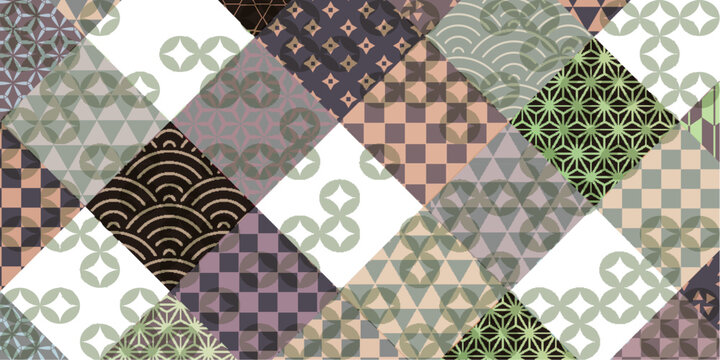 Elegant Japanese Traditional Pattern Mosaic Background Design
