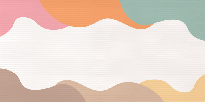 Minimalist Abstract Wavy Shapes Pastel Background Design