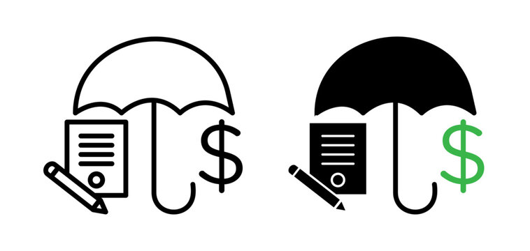 Insurance policy icons collection