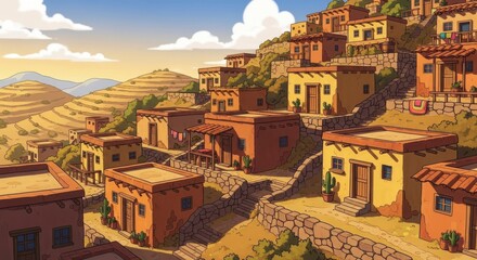 Fototapeta premium Panoramic travel view of the historic medieval architecture and ancient stone buildings across the old town landscapes of Florence and Siena in Italy Europe under a clear sky