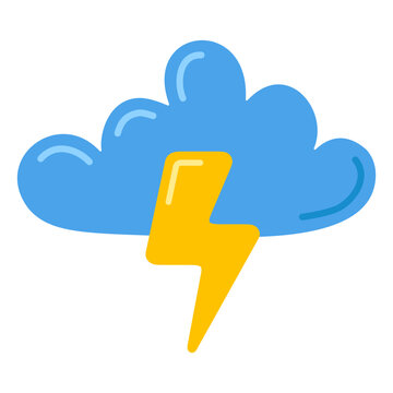 Thunder Cloud Icon Storm Weather Illustration