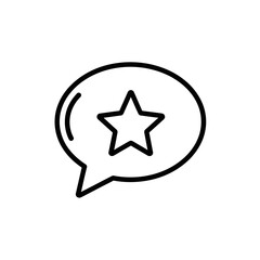 Obraz premium Line Icon of a Star Inside a Speech Bubble for Communication and Feedback