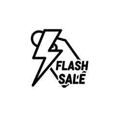 Obraz premium Dynamic Flash Sale Icon with Lightning Bolt and Discount Tag for Marketing Campaigns