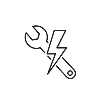 Electrical Repair and Maintenance Concept with Wrench and Lightning Bolt Icon