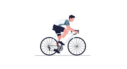 Obraz premium man riding a bicycle