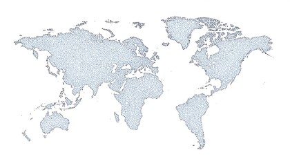 Obraz premium Detailed Dotwork World Map Illustration on White Background for Global Concepts