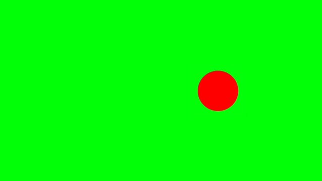Live Now button blink on green screen background. White Live Now text with red circle. Live animation concept