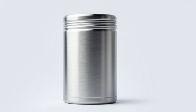 Shiny Metal Tin Can Container.