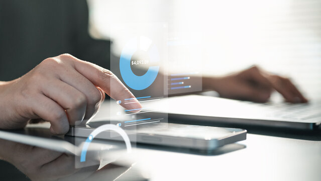 personal, expense, tracker, budget, finance, analytics, spending, A person uses a digital dashboard to track expenses, showing spending charts, budgeting insights, and personal finance management.