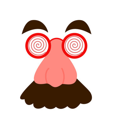 April Mop Cartoon face with swirly eyes and beard