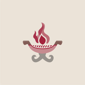 Stylized Campfire Brazer Emblem with Flaming Flames.