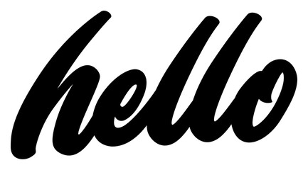 Hello Handwritten Script Collection - Brush Lettering Greetings, Calligraphy Stickers on Black Background © Dicky